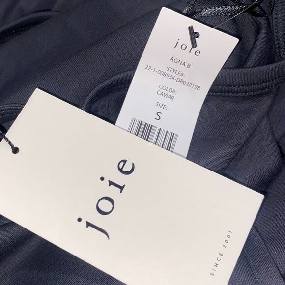 JOIE Agna B Midi Cotton Dress in Caviar - Picture 8 of 8